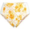 Lands’ End Women’s Seamed High Waisted Bikini Bottoms(Yellow Mosaic Floral/White)