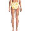 Lands’ End Women’s Seamed High Waisted Bikini Bottoms(Yellow Mosaic Floral/White)