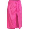 Lands’ End Women’s Sheer Modal Twist Front Knee Length Swim Cover-up Skirt(Prism Pink)