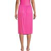 Lands’ End Women’s Sheer Modal Twist Front Knee Length Swim Cover-up Skirt(Prism Pink)