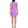Lands’ End Women’s Short Sleeve Cotton Modal Wrap Mini Dress(Soft Orchid)