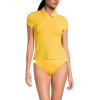 Lands’ End Women’s Short Sleeve Pique Johnny Collar UPF 50 Rash Guard(Bright Lemon)