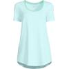 Lands’ End Women’s Short Sleeve Power Performance Scoop Neck Curved Hem Tunic Tee(Julep Pinstripe)