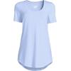 Lands’ End Women’s Short Sleeve Power Performance Scoop Neck Curved Hem Tunic Tee(Soft Sky Blue)