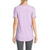 Lands’ End Women’s Short Sleeve Power Performance Scoop Neck Curved Hem Tunic Tee(Wild Lilac Pinstripe)