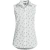 Lands’ End Women’s Sleeveless No Iron Shirt(White/Green Tennis Rackets)