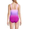 Lands’ End Women’s SlenderSuit Grecian Tummy Control Chlorine Resistant One Piece Swimsuit(Crimson Rose/Purple Ombre)