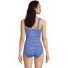 Lands’ End Women’s SlenderSuit Grecian Tummy Control Chlorine Resistant One Piece Swimsuit(Electric Blue Botanical Check)