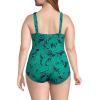 Lands’ End Women’s SlenderSuit Grecian Tummy Control Chlorine Resistant One Piece Swimsuit(Green)