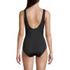 Lands’ End Women’s SlenderSuit Wrap One Piece Swimsuit(Black)