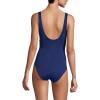 Lands’ End Women’s SlenderSuit Wrap One Piece Swimsuit(Navy)