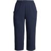 Lands’ End Women’s Sport Knit High Rise Elastic Waist Capri Pants(Radiant Navy)