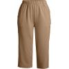 Lands’ End Women’s Sport Knit High Rise Elastic Waist Capri Pants(Rich Camel)