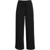 Lands’ End Women’s Sport Knit Pull On Drawstring Wide Leg Crop Pants(Black)