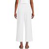 Lands’ End Women’s Sport Knit Pull On Drawstring Wide Leg Crop Pants(White)