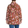 Lands’ End Women’s Squall Waterproof Hooded Raincoat(Rich Ginger Brown Wild Roses)