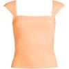 Lands’ End Womens Square Neck Underwire Square Back Tankini Swimsuit Top(Orange Mist)
