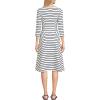 Lands’ End Women’s Starfish 3/4 Sleeve Dress(Ivory/Deep Sea Breton Stripe)