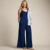 Lands’ End Women’s Starfish High Rise Palazzo Pants(Deep Sea Navy)