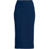 Lands’ End Women’s Starfish Side Zip Midi Skirt(Deep Sea Navy)