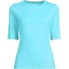 Lands’ End Women’s Sunshade UPF 50 Elbow Sleeve Relaxed Rash Guard(River Mist)