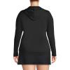 Lands’ End Women’s Sunshade UPF 50 Long Sleeve Hooded Full Zip Rash Guard(Black)