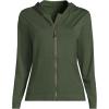 Lands’ End Women’s Sunshade UPF 50 Long Sleeve Hooded Full Zip Rash Guard(Rich Olive Green)