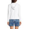 Lands’ End Women’s Sunshade UPF 50 Long Sleeve Hooded Full Zip Rash Guard(White)