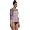 Lands’ End Women’s Sunshade UPF 50 Long Sleeve Relaxed Rash Guard(Deep Sea Navy Paisley Mix)