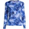 Lands’ End Women’s Sunshade UPF 50 Long Sleeve Relaxed Rash Guard(Deep Sea Navy Tie Dye Palm)