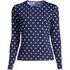 Lands’ End Women’s Sunshade UPF 50 Long Sleeve Relaxed Rash Guard(Deep Sea Polka Dot)