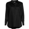 Lands’ End Women’s Tencel Fibers Twill Popover Shirt(Black)