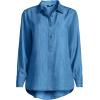 Lands’ End Women’s Tencel Fibers Twill Popover Shirt(Soft Indigo)