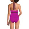 Lands’ End Women’s Texture V-Neck Halter Tankini Swimsuit Top(Crimson Rose/Dark Wine)