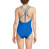 Lands’ End Women’s Tugless Quickdry V-Neck Multi-Way High Leg One Piece Swimsuit(Bright Cobalt Blue)