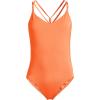 Lands’ End Women’s Tugless Quickdry V-Neck Multi-Way High Leg One Piece Swimsuit(Neon Tangerine)