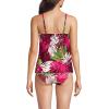Lands’ End Women’s Tulip Hem Tankini Top(Dark Wine Multi Tropical Palm)