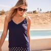 Lands’ End Women’s Tulip Hem Tankini Top(Deep Sea Navy)