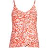 Lands’ End Women’s Tulip Hem Tankini Top(Orange Mini Tropic Leaves)