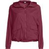 Lands’ End Women’s UPF Packable Hooded Windbreaker Jacket(Burgundy Spritz)