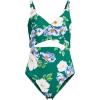 Lands’ End Women’s Wrap Monokini High Leg One Piece Swimsuit(Island Emerald Petunia Floral)