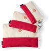 Lands’ End Zip Canvas Pouch 3PK Natural/heritage Red One Size(Natural/Heritage Red)