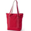 Lands’ End Zip Top Long Handle Canvas Tote Bag(Heritage Red)