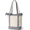 Lands’ End Zip Top Long Handle Canvas Tote Bag(Natural/Silver Graphite)