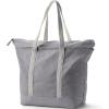 Lands’ End Zip Top Long Handle Canvas Tote Bag(Silver Graphite)
