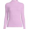Women’s Drapey Rib Skimming Long Sleeve Mock Neck Shirt(Pink Amethyst)