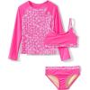 Lands’ End Big Girls 3 Piece UPF 50 Sun Protection Rash Guard Set(4-5)