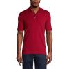 Lands’ End Essentials Men’s Long Sleeve All Day Comfort Polo Shirt – 100% Cotton Won’t Shrink Pill Fade(Garnet)