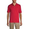 Lands’ End Essentials Men’s Long Sleeve All Day Comfort Polo Shirt – 100% Cotton Won’t Shrink Pill Fade(Red)