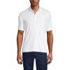 Lands’ End Essentials Men’s Long Sleeve All Day Comfort Polo Shirt – 100% Cotton Won’t Shrink Pill Fade(White)